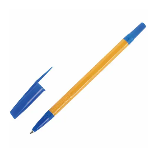 Ручка шариковая STAFF Basic Orange BP-03, СИНЯЯ, корпус оранжевый, узел 1 мм, линия 0,5 мм, 143741, фото 2