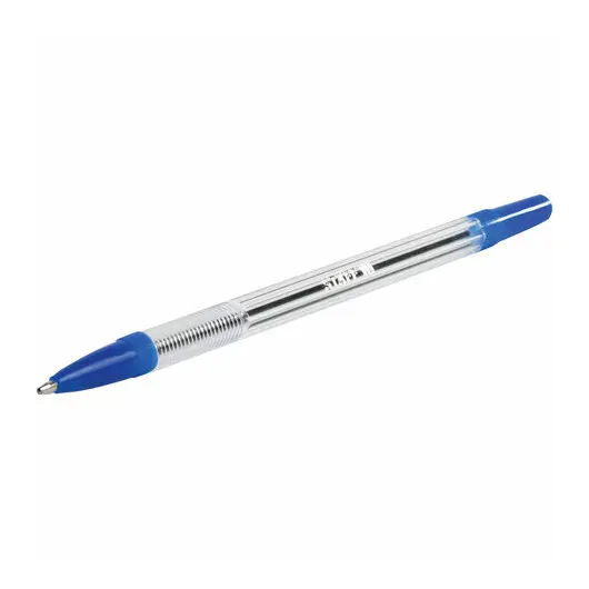 Ручка шариковая STAFF Basic BP-03, СИНЯЯ, корпус прозрачный, узел 1 мм, линия письма 0,5 мм, 143742, фото 5