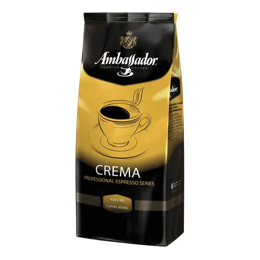 Кофе в зернах AMBASSADOR &quot;Crema&quot;, 1 кг, вакуумная упаковка, ш/к 00986, фото 1