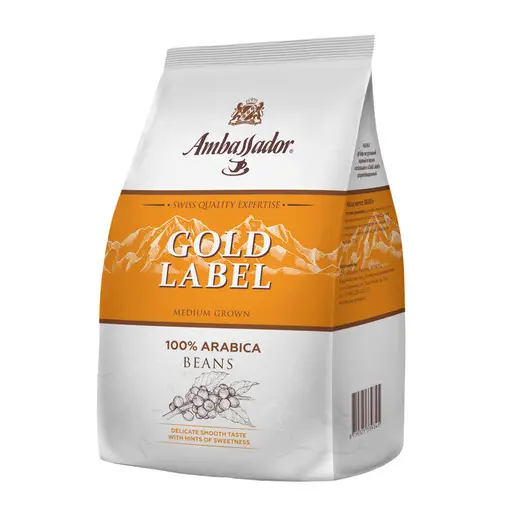 Кофе в зернах AMBASSADOR &quot;Gold Label&quot;, 100% арабика, 1 кг, вакуумная упаковка, ш/к 39345, фото 1
