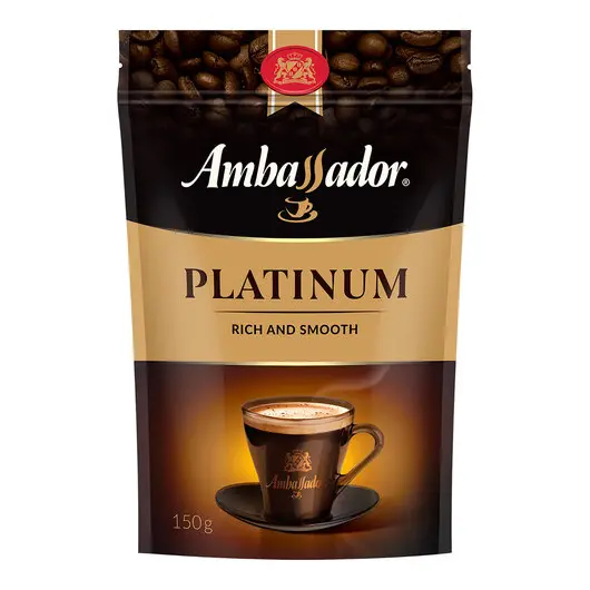 Кофе растворимый AMBASSADOR &quot;Platinum&quot;, сублимированный, 150 г, вакуумная упаковка, ш/к 92597, фото 1