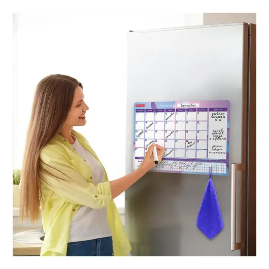 Планинг-трекер магнитный на холодильник, 42х30 см, с маркером и салфеткой, BRAUBERG, 237853, фото 4