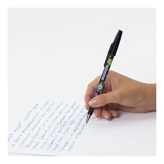 Ручка шариковая ЮНЛАНДИЯ &quot;CUTE MONSTER&quot;, синяя, SOFT TOUCH покрытие, узел 0,7 мм, линия письма 0,35 мм, 143730, фото 9