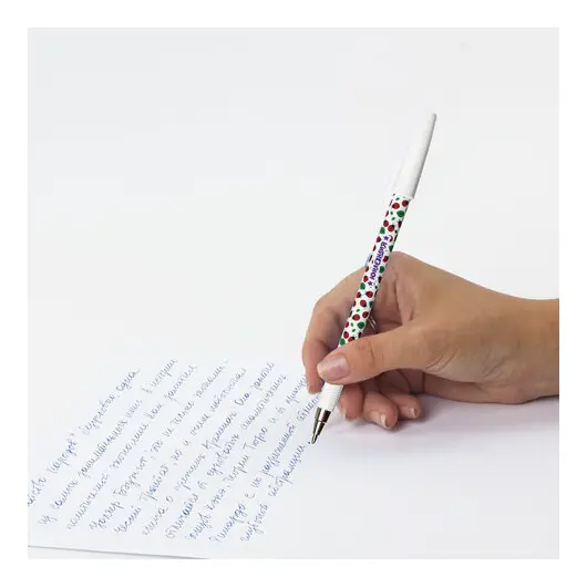 Ручка шариковая ЮНЛАНДИЯ &quot;LADYBIRD&quot;, синяя, SOFT TOUCH покрытие, узел 0,7 мм, линия письма 0,35 мм, 143727, фото 8