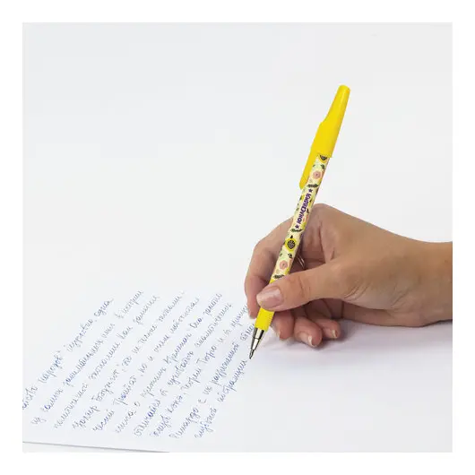 Ручка шариковая ЮНЛАНДИЯ &quot;FLOWERS&quot;, синяя, SOFT TOUCH покрытие, узел 0,7 мм, линия письма 0,35 мм, 143732, фото 9