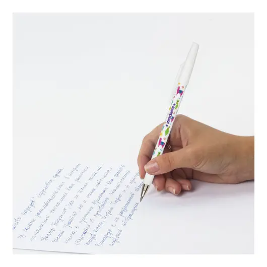 Ручка шариковая ЮНЛАНДИЯ &quot;LAMA&quot;, синяя, SOFT TOUCH покрытие, узел 0,7 мм, линия письма 0,35 мм, 143735, фото 9