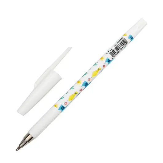 Ручка шариковая ЮНЛАНДИЯ &quot;LAMA&quot;, синяя, SOFT TOUCH покрытие, узел 0,7 мм, линия письма 0,35 мм, 143735, фото 3