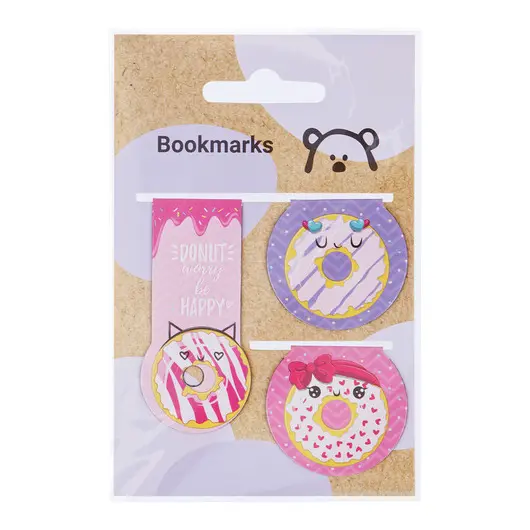 Закладки магнитные для книг, 3шт., MESHU &quot;Donuts&quot;, фото 1
