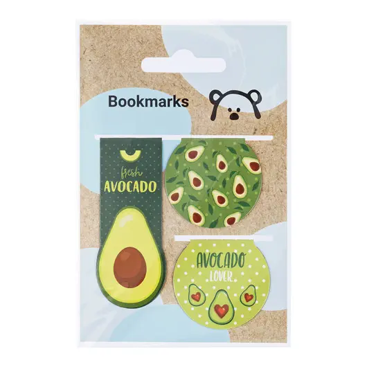 Закладки магнитные для книг, 3шт., MESHU &quot;Avocado&quot;, фото 1