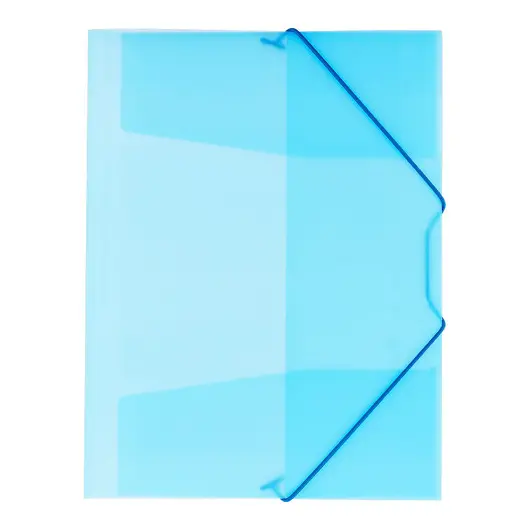 Папка на резинке OfficeSpace А4, 400мкм, синяя полупрозрачная, фото 1