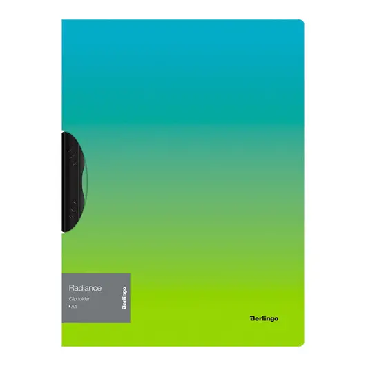 Папка с пластиковым клипом Berlingo &quot;Radiance&quot; А4, 450 мкм, голубой/зеленый градиент, фото 1