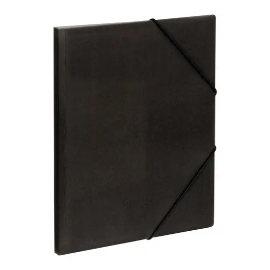 Папка на резинке OfficeSpace А4, 400мкм, черная полупрозрачная, фото 1
