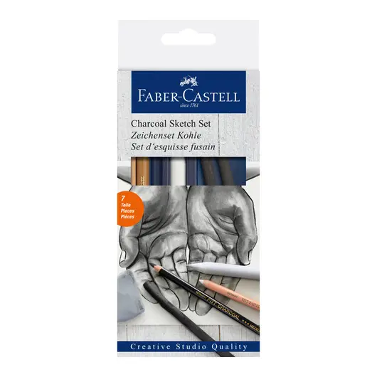 Набор угля и угольных карандашей Faber-Castell &quot;Charcoal Sketch&quot; 7 предметов, картон. упак., фото 1
