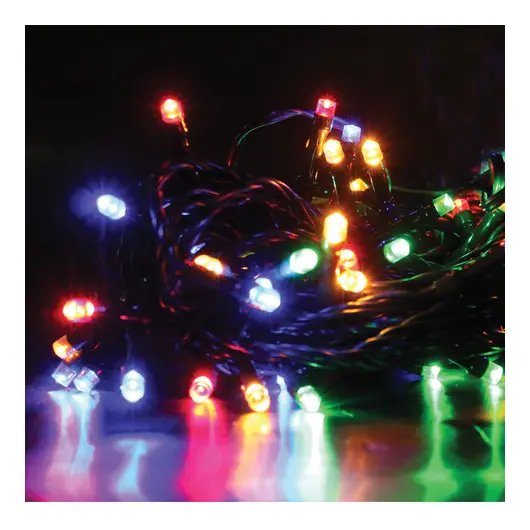 Электрогирлянда уличная светодиодная 60 ламп, многоцветный, 8 функций, 5,9м + 3м, фото 1