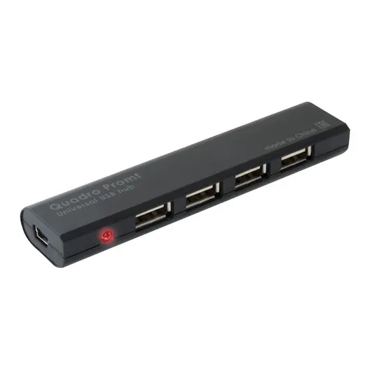 Разветвитель USB Defender Quadro Promt USB2.0-хаб, 4 порта, черный, фото 1