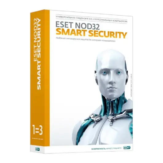ПО ESET NOD32 Smart Security+Bonus+расшир. функционал-лицензия на 1год на 3ПК или продл на 20месяцев, фото 1