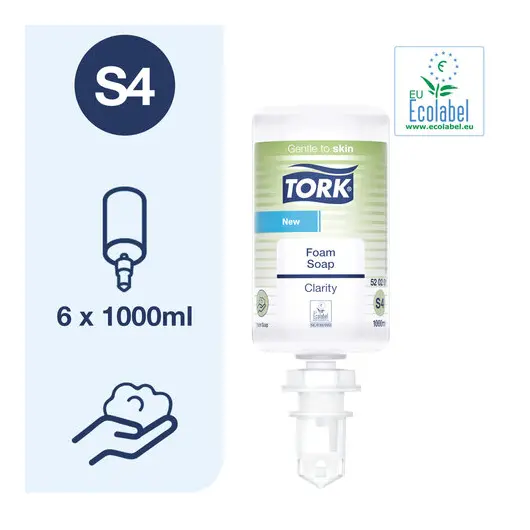 Картридж с жидким мылом-пеной одноразовый TORK (S4), экологически чистое, биоразлагаемое, 1 л, 520201, фото 2