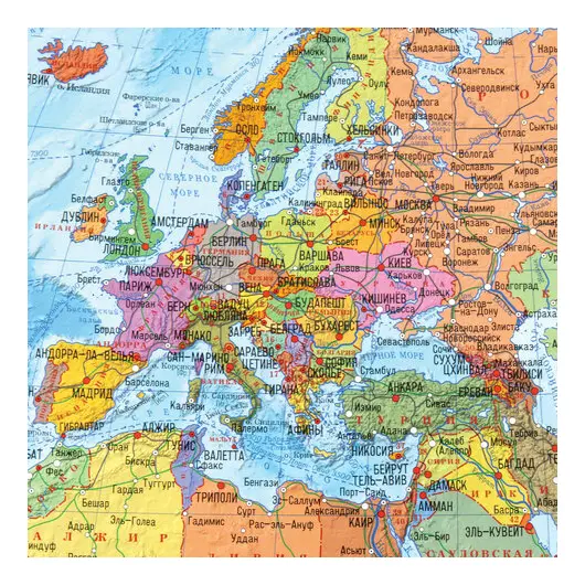 Карта мира политическая 117х80 см, 1:28М, с ламинацией, интерактивная, европодвес, BRAUBERG, 112384, фото 2