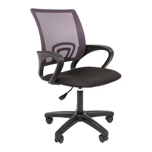 Кресло оператора Helmi HL-M96 R &quot;Airy&quot;, спинка сетка серая/сиденье ткань черная, пиастра, фото 1