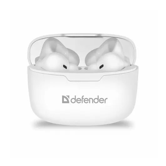 Наушники с микрофоном (гарнитура) DEFENDER TWINS 903, Bluetooth, беспроводные, белые, 63903, фото 4