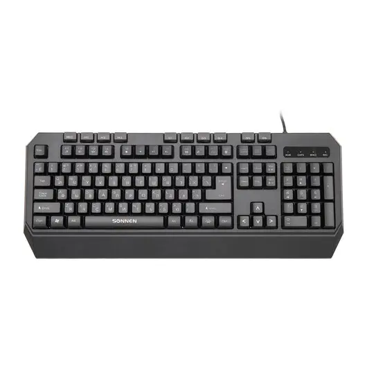 Клавиатура проводная игровая SONNEN KB-7700,USB,117клавиш,10 програм-х, подсветка, черная,513512, фото 5