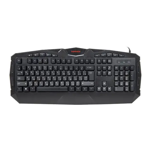 Клавиатура проводная игровая SONNEN Q9M, USB, 114 клавиш, 3 цвета подсветки, черная, 513511, фото 7