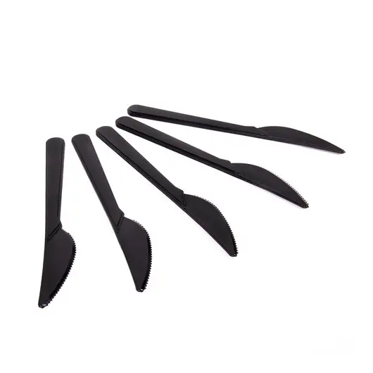 Одноразовые ножи 180 мм, КОМПЛЕКТ 50 шт., ЭТАЛОН, пластиковые, черные, БЕЛЫЙ АИСТ, 607841, фото 4