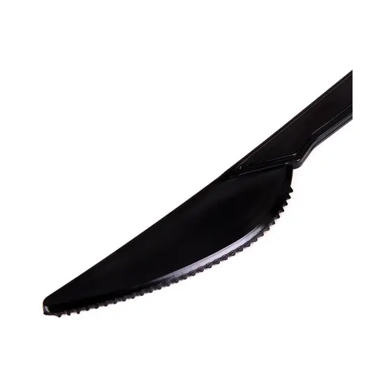 Одноразовые ножи 180 мм, КОМПЛЕКТ 50 шт., ЭТАЛОН, пластиковые, черные, БЕЛЫЙ АИСТ, 607841, фото 3