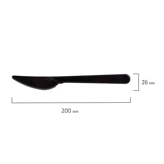 Одноразовые ножи 180 мм, КОМПЛЕКТ 50 шт., ЭТАЛОН, пластиковые, черные, БЕЛЫЙ АИСТ, 607841, фото 5