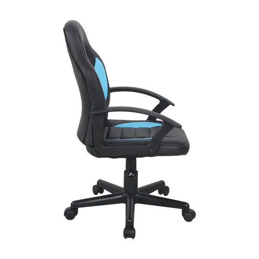 Кресло компьютерное BRABIX &quot;Spark GM-201&quot;, экокожа, черное/голубое, 532505, фото 2