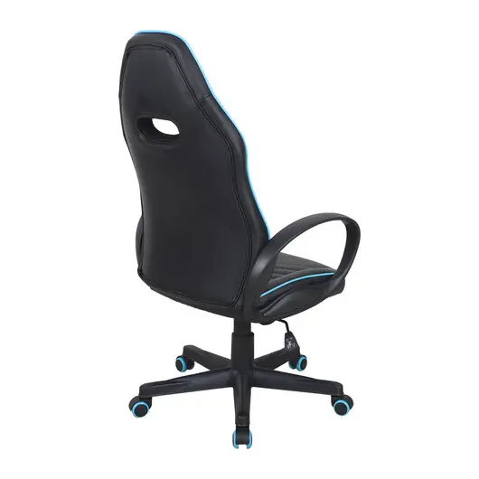 Кресло компьютерное BRABIX &quot;Flame GM-004&quot;, экокожа, черное/голубое, 532498, фото 3