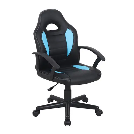 Кресло компьютерное BRABIX &quot;Spark GM-201&quot;, экокожа, черное/голубое, 532505, фото 1