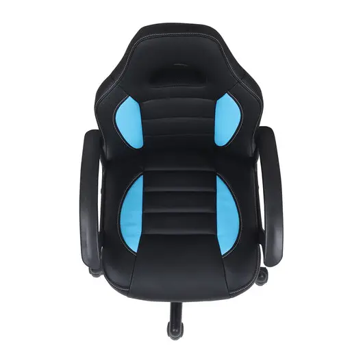Кресло компьютерное BRABIX &quot;Spark GM-201&quot;, экокожа, черное/голубое, 532505, фото 6