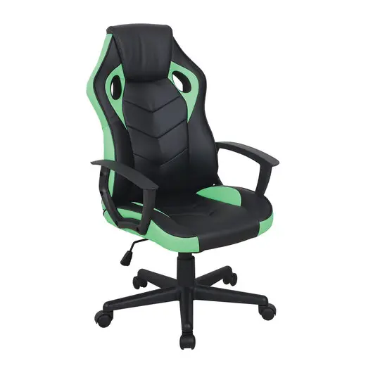 Кресло компьютерное BRABIX &quot;Fighter GM-008&quot;, экокожа, черное/зеленое, 532508, фото 2