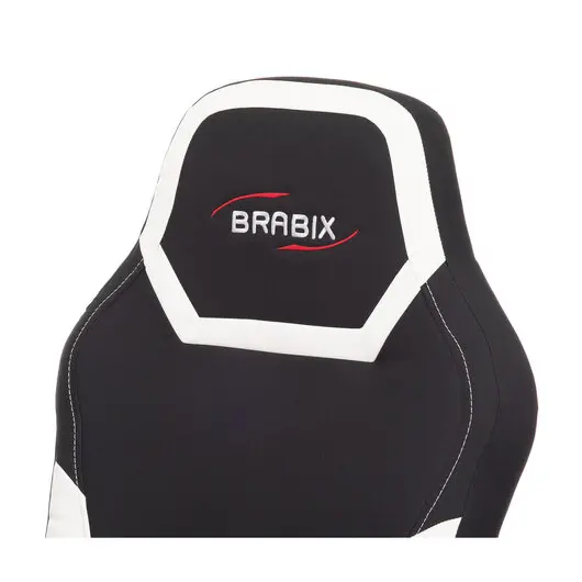 Кресло компьютерное BRABIX &quot;Alpha GM-018&quot;, ткань/экокожа, черное/белое, 532640, GM-018_532640, фото 6