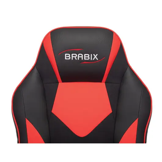 Кресло компьютерное BRABIX &quot;Game GM-017&quot;, экокожа/ткань, черное/красное, 532642, GM-017_532642, фото 5