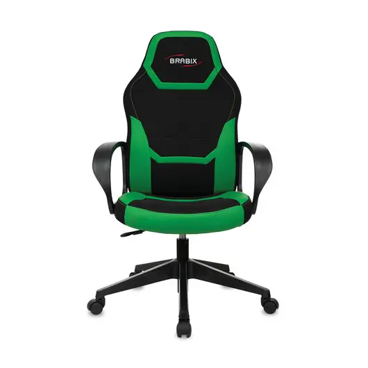 Кресло компьютерное BRABIX &quot;Alpha GM-018&quot;, ткань/экокожа, черное/зеленое, 532639, GM-018_532639, фото 4