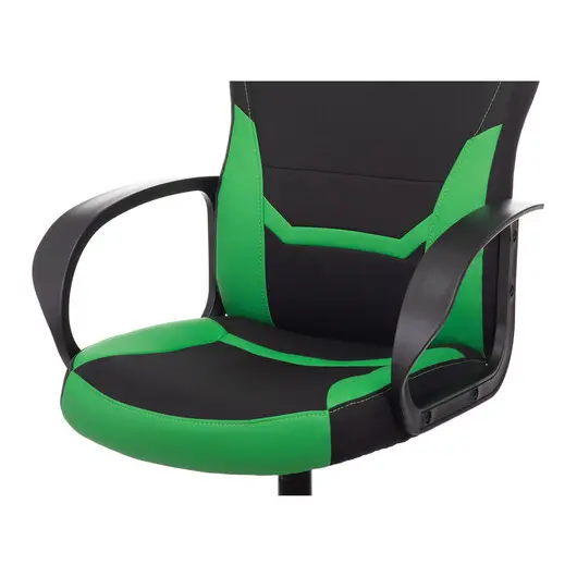 Кресло компьютерное BRABIX &quot;Alpha GM-018&quot;, ткань/экокожа, черное/зеленое, 532639, GM-018_532639, фото 8
