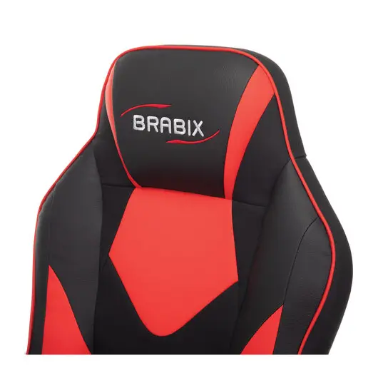 Кресло компьютерное BRABIX &quot;Game GM-017&quot;, экокожа/ткань, черное/красное, 532642, GM-017_532642, фото 6