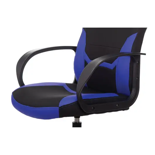 Кресло компьютерное BRABIX &quot;Alpha GM-018&quot;, ткань/экокожа, черное/синее, 532638, GM-018_532638, фото 8