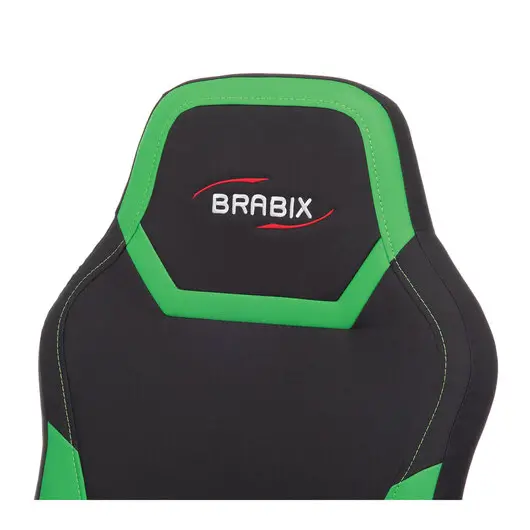 Кресло компьютерное BRABIX &quot;Alpha GM-018&quot;, ткань/экокожа, черное/зеленое, 532639, GM-018_532639, фото 6