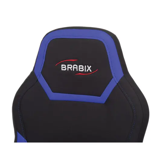 Кресло компьютерное BRABIX &quot;Alpha GM-018&quot;, ткань/экокожа, черное/синее, 532638, GM-018_532638, фото 6