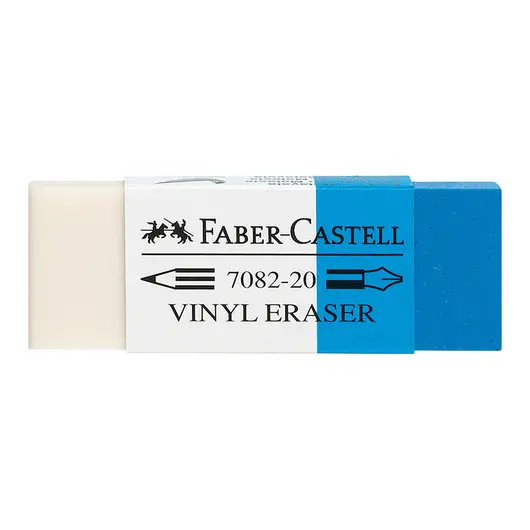 Ластик Faber-Castell &quot;PVC-Free&quot; прямоугольный, в пленке, комбинированный чернила/карандаш, картонный футляр, 62*21,5*11,5мм, фото 1