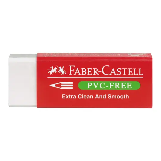 Ластик Faber-Castell &quot;PVC-free&quot;, прямоугольный, картонный футляр, в пленке, 63*22*11мм, фото 1