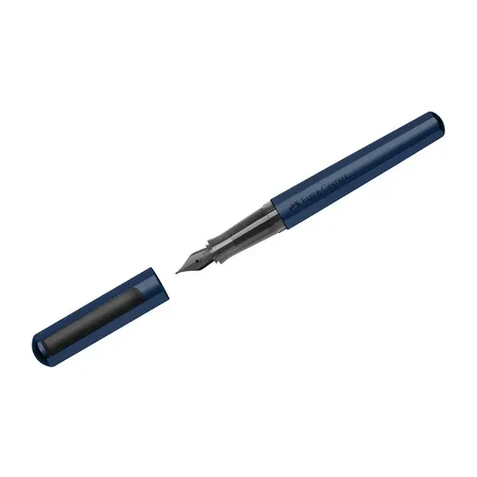 Ручка перьевая Faber-Castell &quot;Hexo&quot; синяя, М=0,75мм, шестигран., синий корпус, инд. карт. упак., фото 1