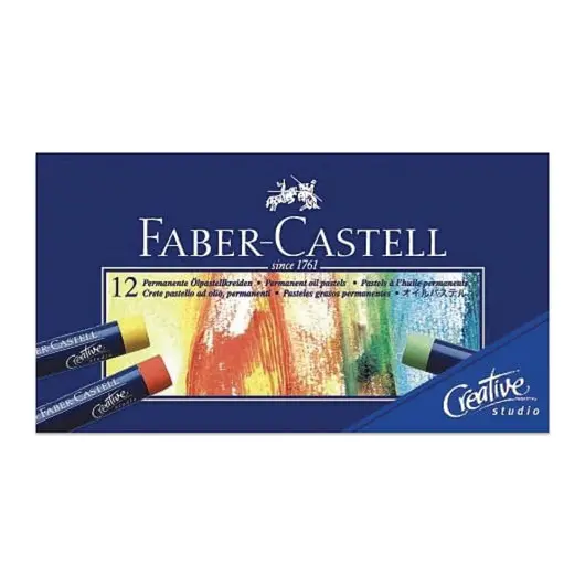 Пастель масляная художественная FABER-CASTELL &quot;Oil Pastels&quot;, 12 цветов, круглое сечение, 127012, фото 1