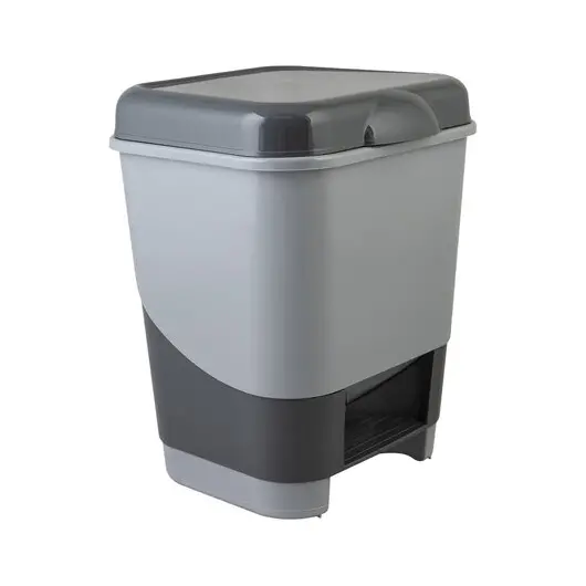 Ведро-контейнер 8л с педалью, для мусора 30х25х24см, цвет серый/графит, 427-СЕРЫЙ, 434270065, фото 4