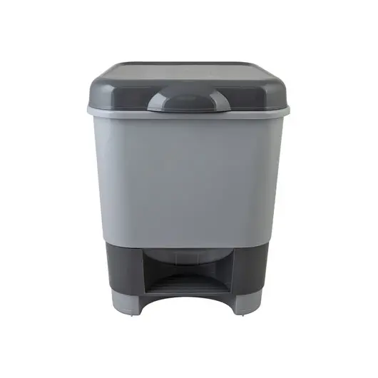 Ведро-контейнер 8л с педалью, для мусора 30х25х24см, цвет серый/графит, 427-СЕРЫЙ, 434270065, фото 3