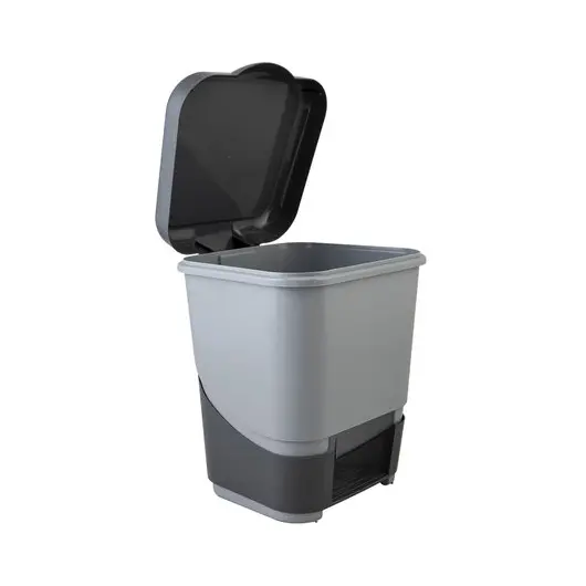 Ведро-контейнер 8л с педалью, для мусора 30х25х24см, цвет серый/графит, 427-СЕРЫЙ, 434270065, фото 1