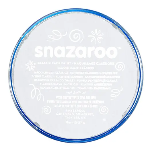 Краска для детского грима лица и тела Snazaroo, 18мл, белый, баночка, фото 1